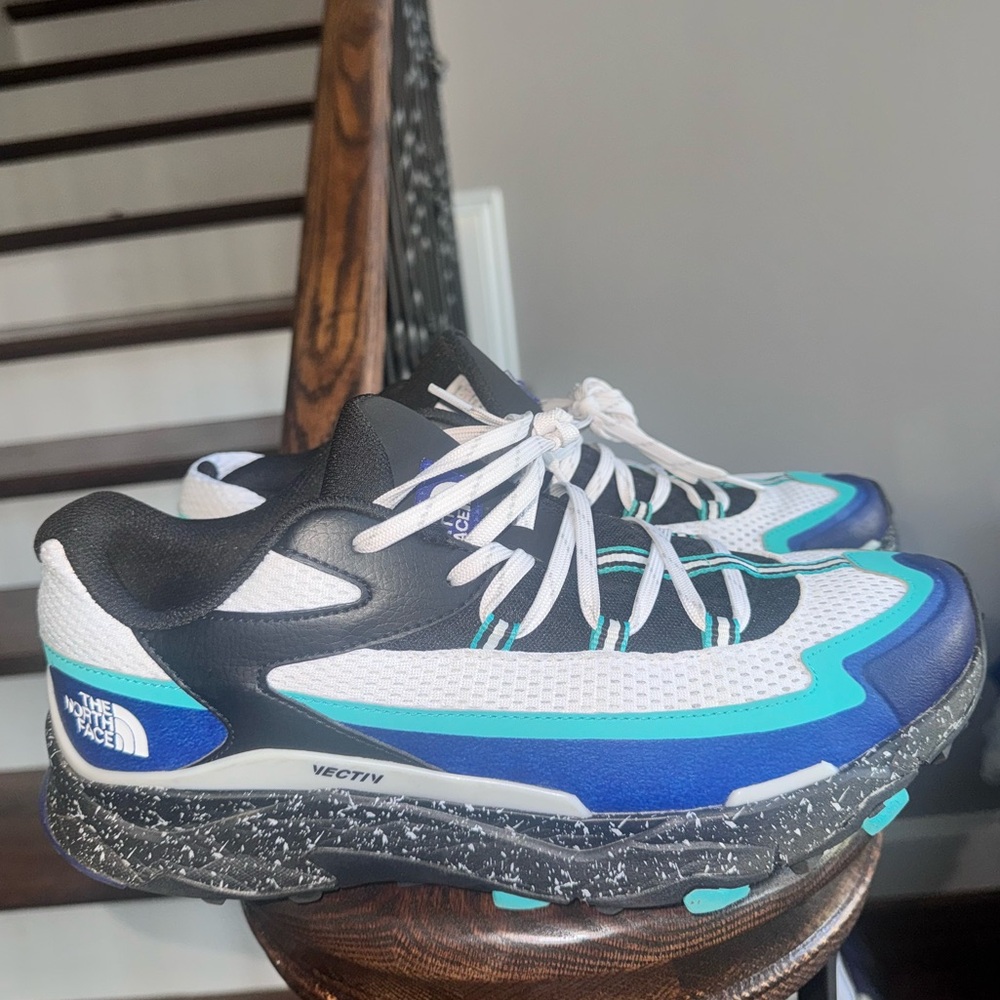The North Face Black and Blue Athletic Shoes